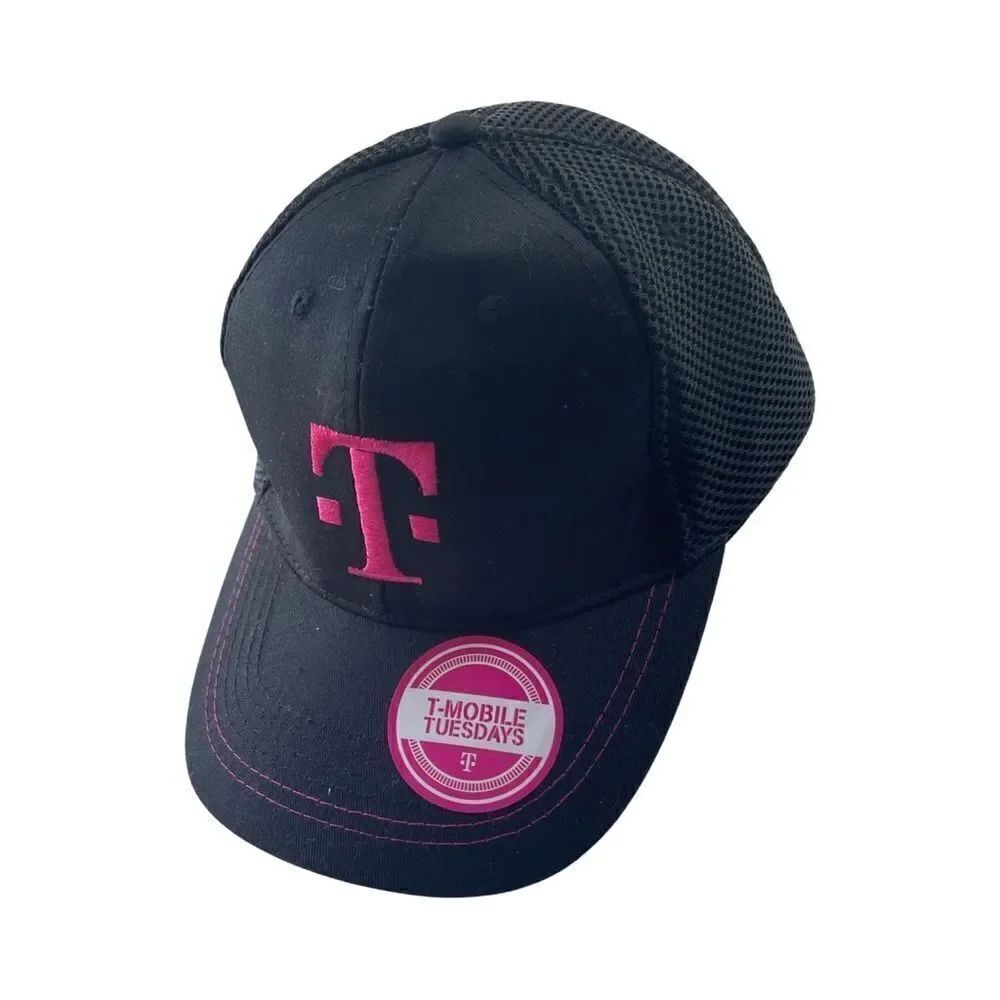 T-Mobile Tuesdays Men's Trucker Snapback Hat Mesh Black One Size Fits All NWT